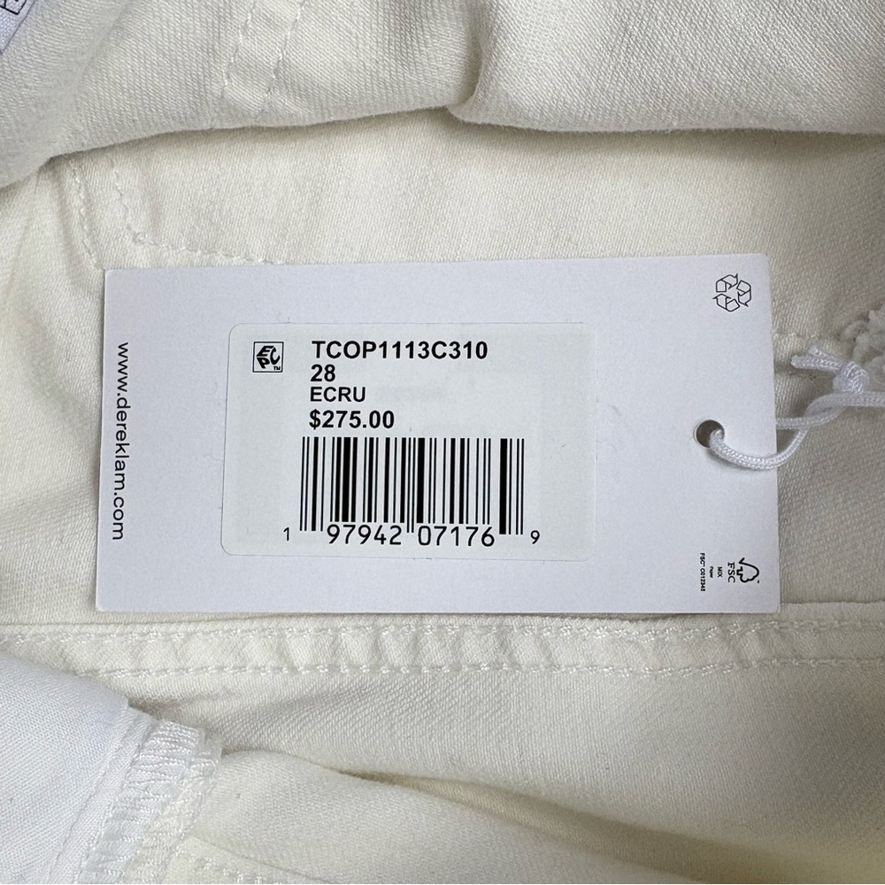 NWT Derek Lam 10 Crosby Harlow Braided High-Rise Flare Ankle Jeans Ecru 28 - Picture 15 of 15